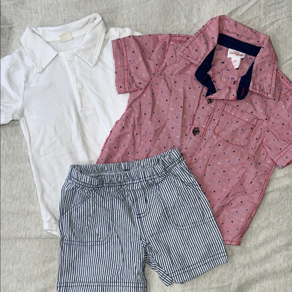 12m Baby Boy Outfit Bundle Cat & Jack Carter’s americana Occasion Preppy Beach